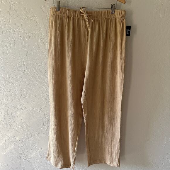 VICKI WAYNE | Womens Gauze Wide Leg Pants NEW Size Petite XL Casual Boho Flowy - Picture 1 of 9